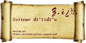 Zoltner Éliás névjegykártya